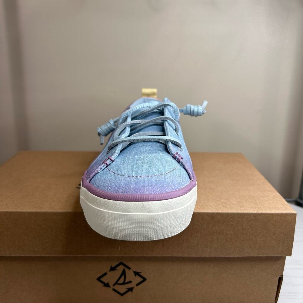Sperry Comfort Shoes Crest Vibe Shimmer Fade Blue Textile Sneakers Women's NIB - Picture 2 of 9